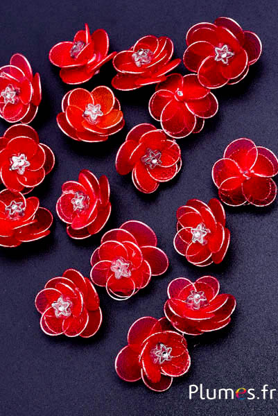 Textilblume - diam. 2 cm - rot